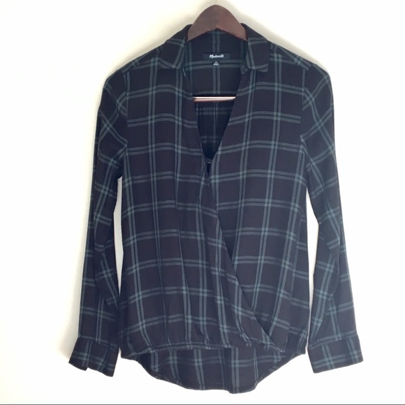 Madewell Wrap-Front Shirt in Palma Plaid - Picture 2 of 4